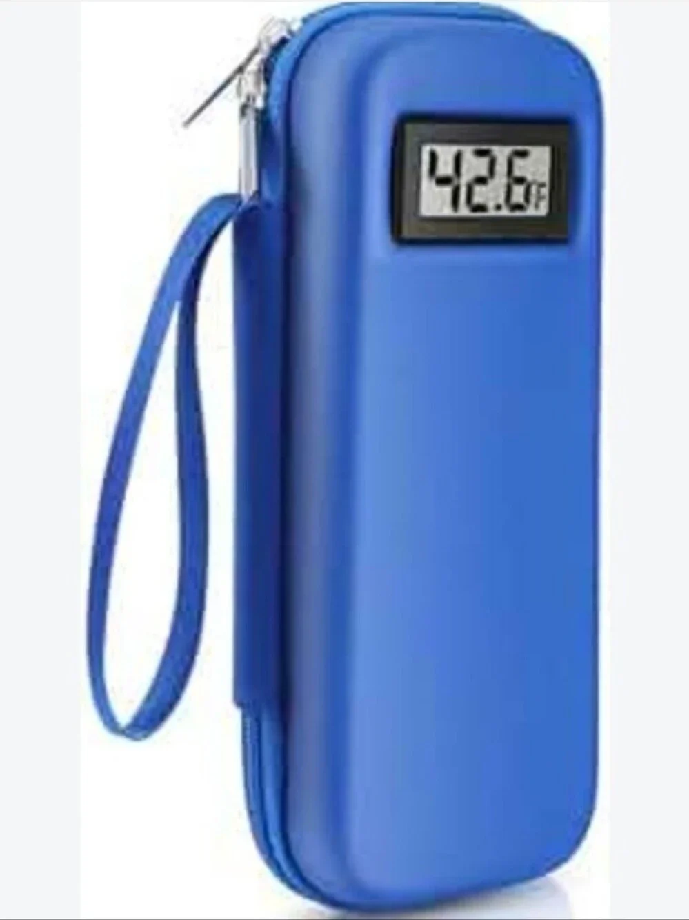 Portable Blue Power Bank with LCD Charge Meter